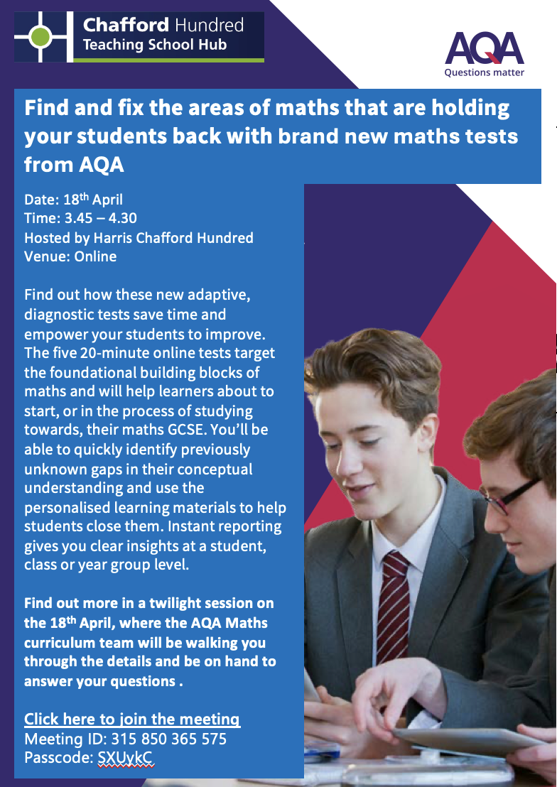 AQA Maths Webinar 18th April 2024 Flyer